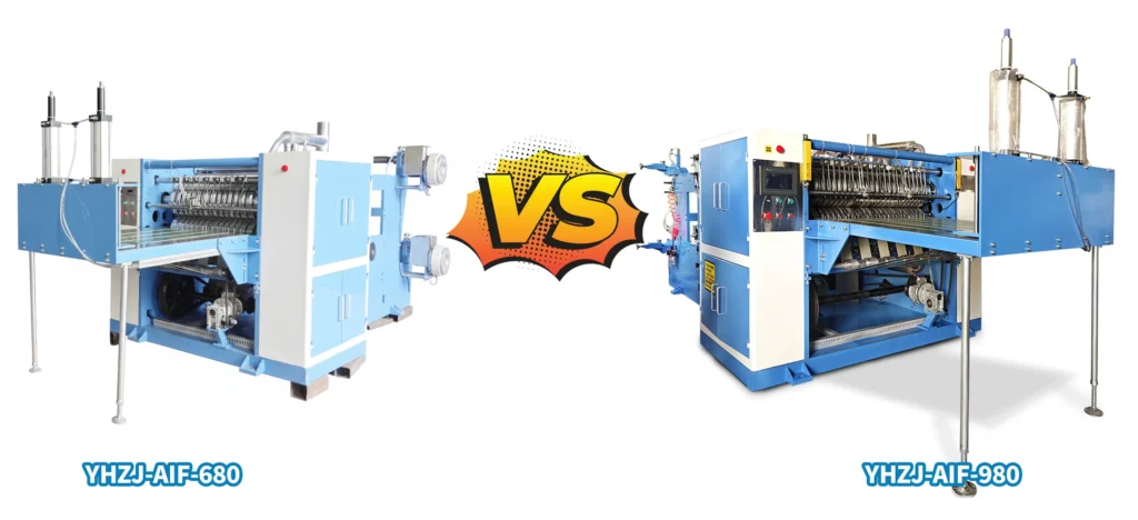 YHZJ-AIF-680 vs YHZJ-AIF-980 Aluminum Foil Folding Machine Comparison - Automatic Pop Up Foil Sheet Folding Equipment for High-Speed Production