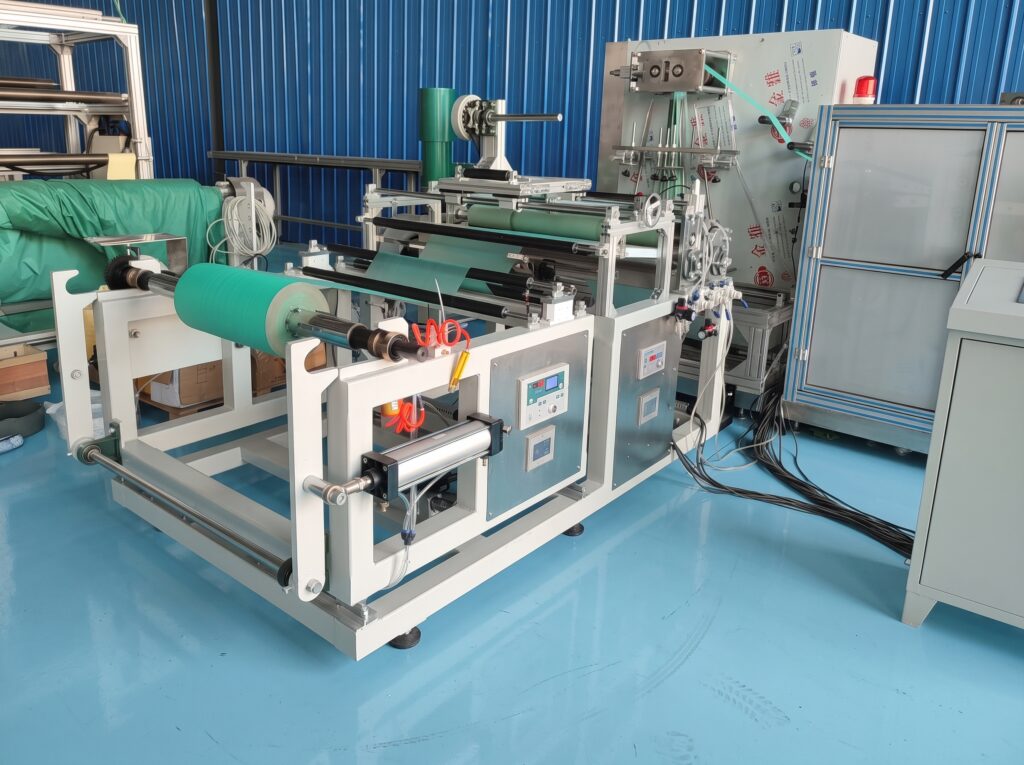 hole drape folding machine with material rack
