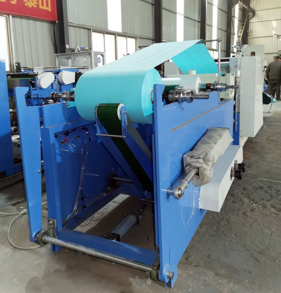 ZXJ Machinery Dental bibs converting machine detail raw material rack
