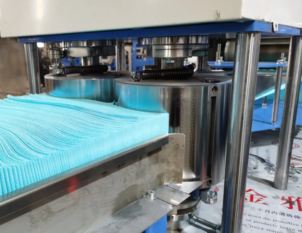 dental bibs making machine folding part