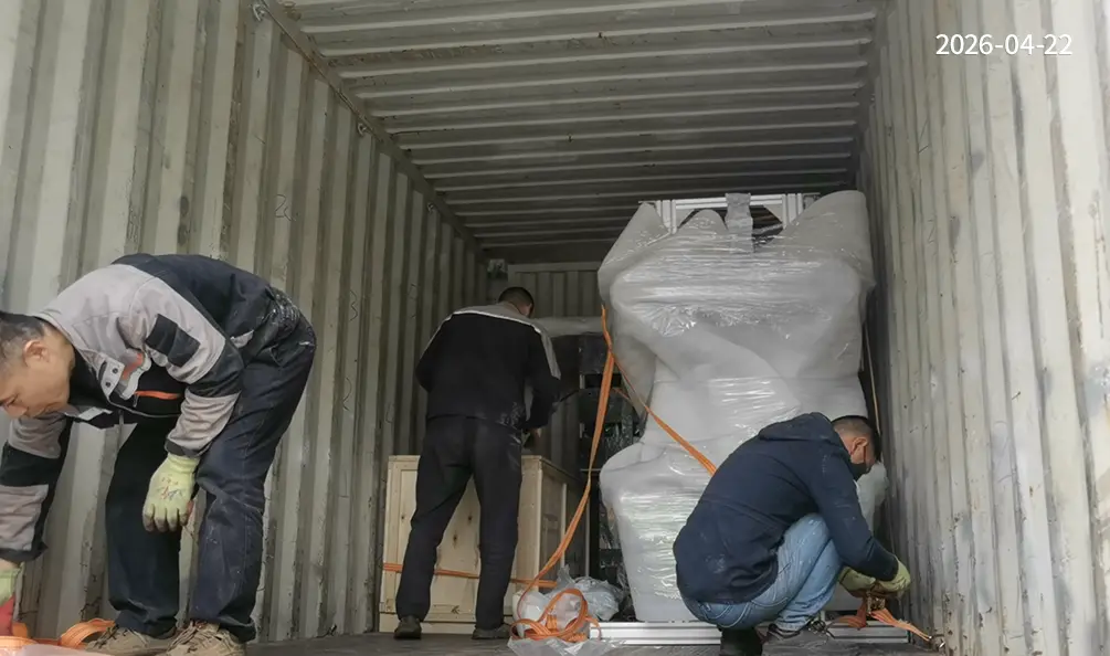 plastic film folding machine packed for shipment to Southeast Asia
