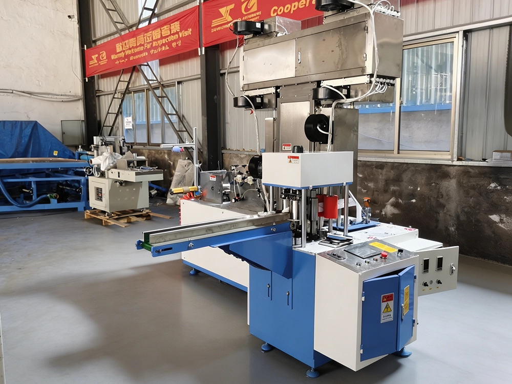 Front view of the kaolin hemostatic gauze folding machine