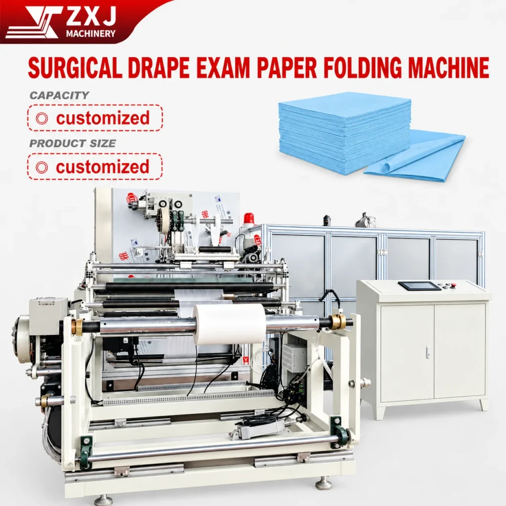 Automated disposable medical bed sheet folding machine YWJ-WS-CZ by ZXJ Machinery