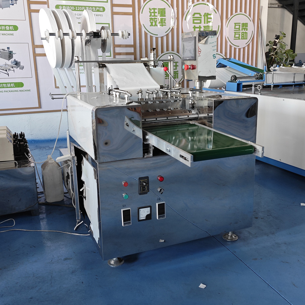 6-lane YWJ-QS-DII alcohol swab packaging machine in the ZXJ workshop.
