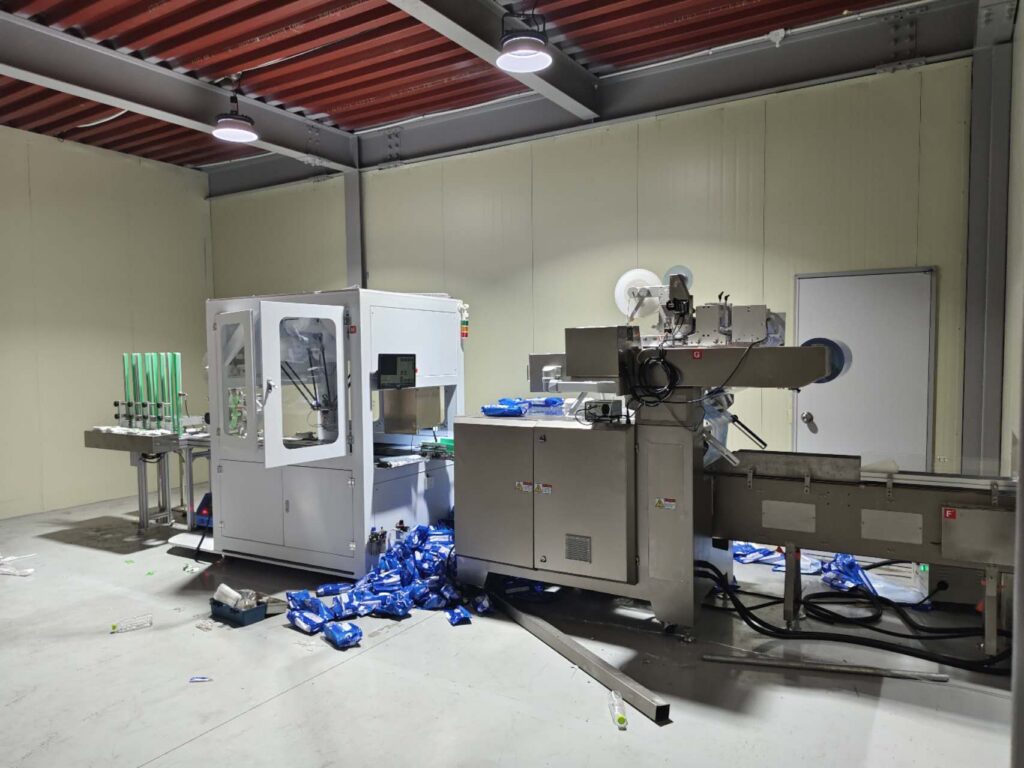On-site technical commissioning of a fully automatic wet tissue machine in a South Korean factory